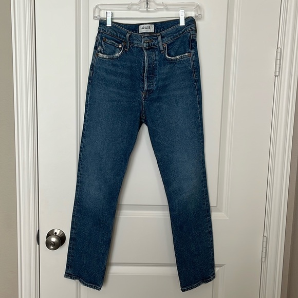 AGOLDE Riley High-Rise Straight Cropped Jeans in Silence Size 24 - Picture 2 of 7